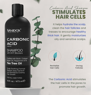 Carbonic Acid Shampoo and Conditioner | Revitalizes Hair Growth | Scalp Soothing Formula | Washes away Dandruff
